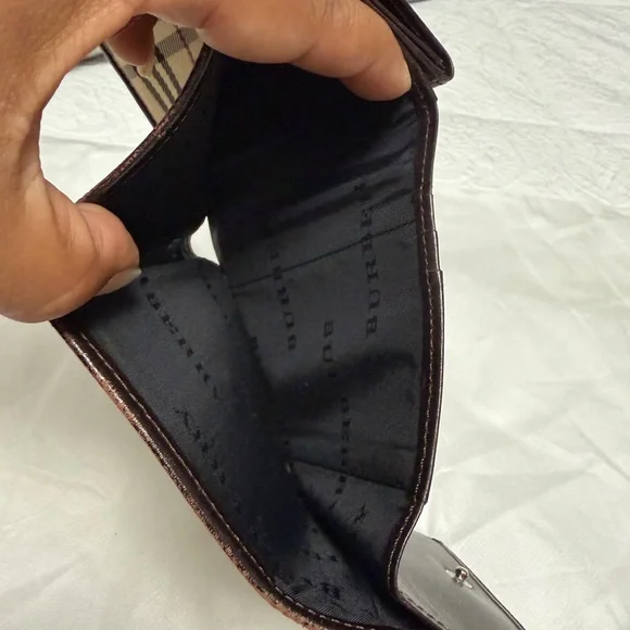 Burberry Tan and Brown Checkered Card Holder wallet like NEW